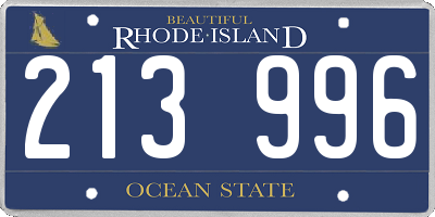 RI license plate 213996