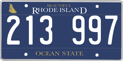 RI license plate 213997