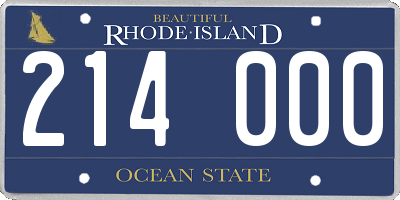 RI license plate 214000