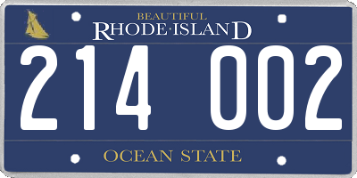 RI license plate 214002
