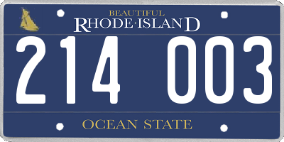 RI license plate 214003