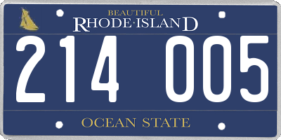 RI license plate 214005