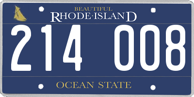 RI license plate 214008