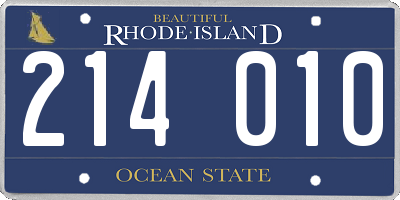 RI license plate 214010