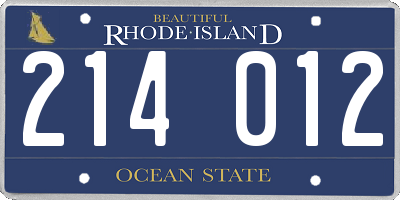RI license plate 214012