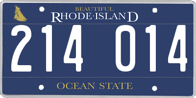 RI license plate 214014
