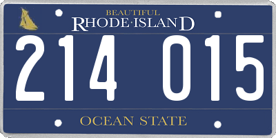 RI license plate 214015