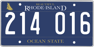 RI license plate 214016
