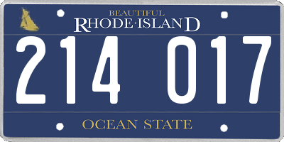 RI license plate 214017