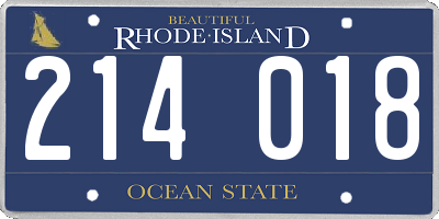 RI license plate 214018