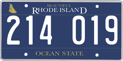 RI license plate 214019