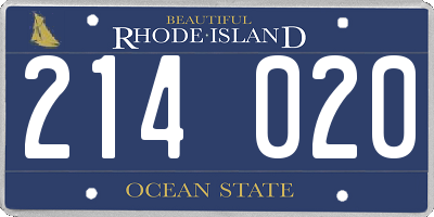 RI license plate 214020