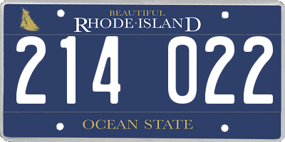 RI license plate 214022