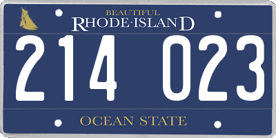 RI license plate 214023