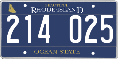 RI license plate 214025