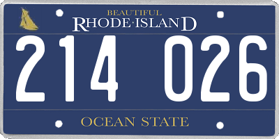 RI license plate 214026