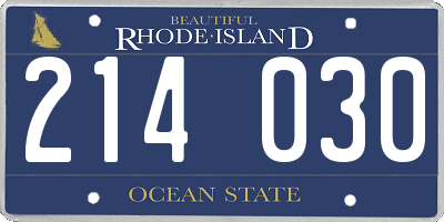 RI license plate 214030