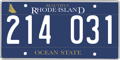 RI license plate 214031