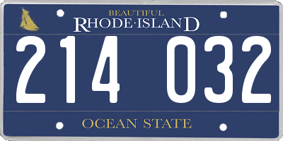 RI license plate 214032