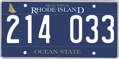 RI license plate 214033