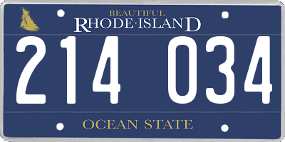 RI license plate 214034