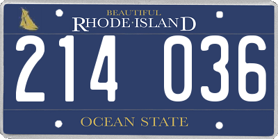 RI license plate 214036