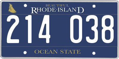 RI license plate 214038