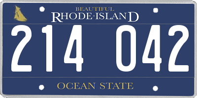 RI license plate 214042