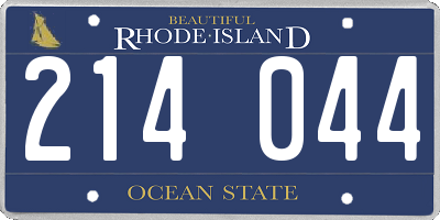 RI license plate 214044