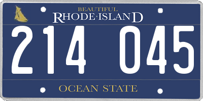 RI license plate 214045