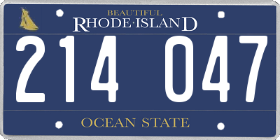 RI license plate 214047