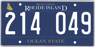 RI license plate 214049