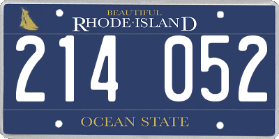 RI license plate 214052
