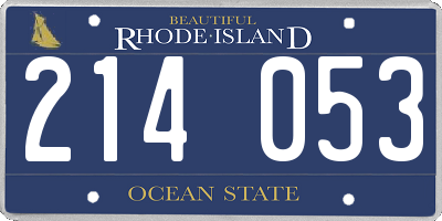 RI license plate 214053