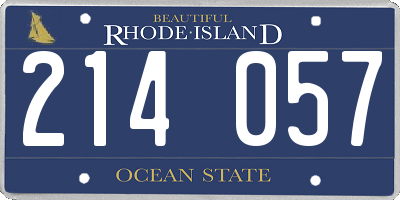 RI license plate 214057