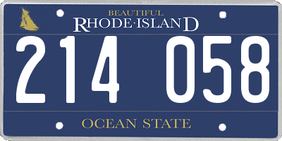 RI license plate 214058