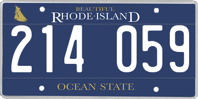 RI license plate 214059