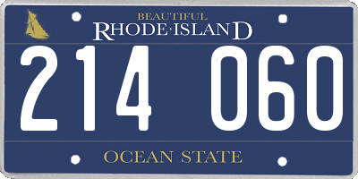 RI license plate 214060
