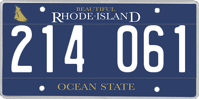 RI license plate 214061