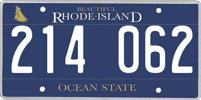 RI license plate 214062