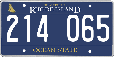 RI license plate 214065