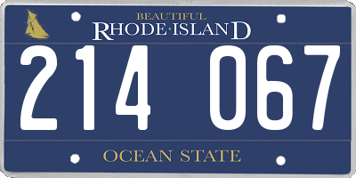 RI license plate 214067