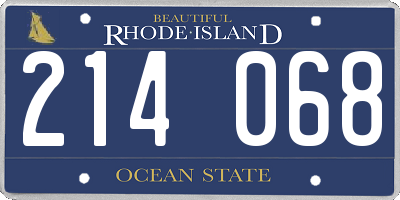RI license plate 214068