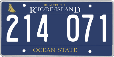 RI license plate 214071