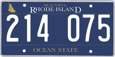 RI license plate 214075