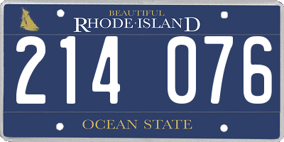 RI license plate 214076