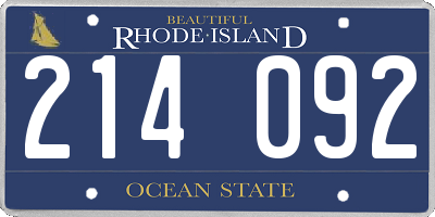RI license plate 214092