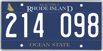 RI license plate 214098