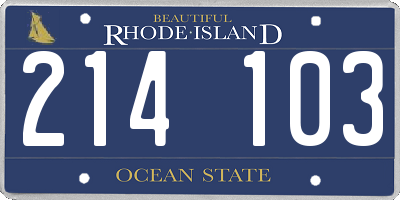 RI license plate 214103