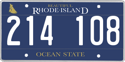 RI license plate 214108